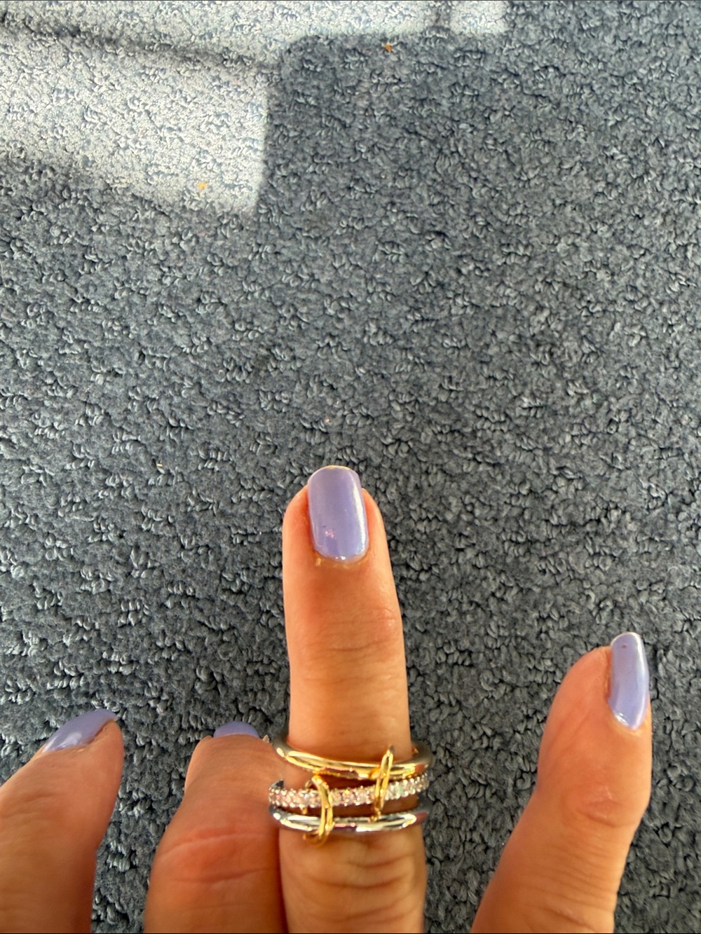 Gold and Silver Multi-Band Crystal Stackable Ring - Women Jewelry